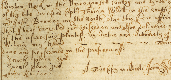 John Kinion 1677 Document